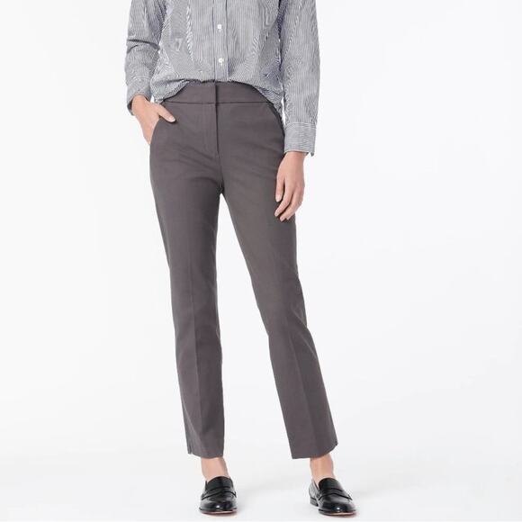 J. Crew Remi Bi-Stretch Cotton Ankle Pant Thunder Grey Size 6 Preppy Office Work - Picture 1 of 13